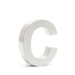 WILTEC Plaque Numéro Maison Lettre "c" 3D 15cm Acier Inoxydable Résistant Intempéries Matériel Fixation
