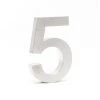 WILTEC Plaque Numéro Maison Chiffre "5" 3D 20cm Acier Inoxydable Résistant Intempéries Matériel Fixation