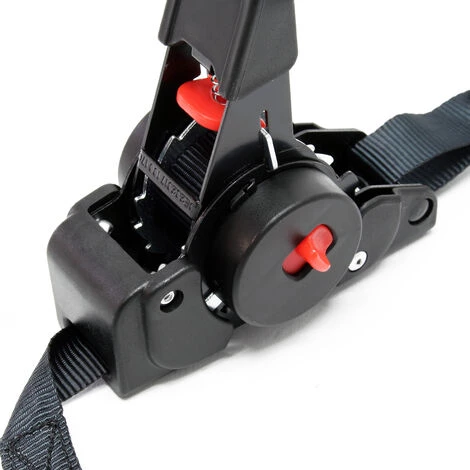 WILTEC 2x Sangles D'arrimage Automatique 100 DaN Charge De Traction LGF 0,2m LGL 1,8m PES Courroie Crochet – Image 2