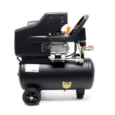 WILTEC Compresseur Air Comprimé 24L 1,1kW 8 Bars Mobile Avec Roues Et Poignée Outil Pneumatique Atelier – Image 4