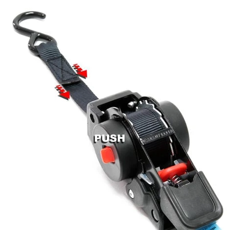 WILTEC 4x Sangles D'arrimage Automatique 100 DaN Charge De Traction LGF 0,2m LGL 1,8m PES Courroie Crochet – Image 4