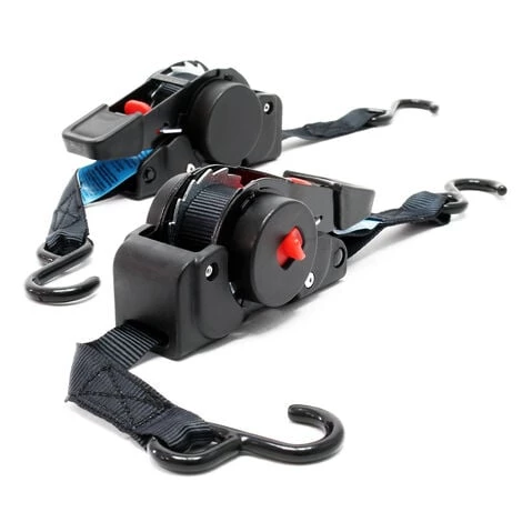 WILTEC 4x Sangles D'arrimage Automatique 100 DaN Charge De Traction LGF 0,2m LGL 1,8m PES Courroie Crochet – Image 5