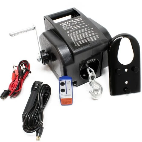 WILTEC Treuil électrique 350W Treuil Motorisé 1570kg Max. Avec Télécommande Câble Palan Poulie De Levage