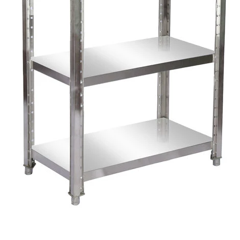 WILTEC Étagère Acier Affiné 150x50x155 Cm 4 Étagères De Rangement Réglables En Hauteur Gastronomie Cave – Image 2