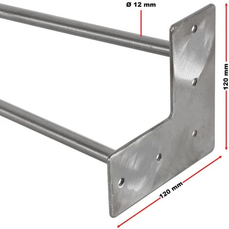 WILTEC Jeu 4 Pieds De Table épingle à Cheveux 36cm Acier Affiné 2 Tiges Meuble Support Hairpin Legs – Image 5