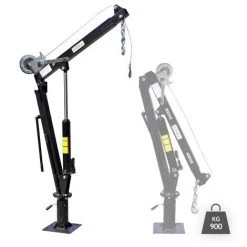 WILTEC Grue De Levage Pick Up Rabattable Charge De 900kg Tête Pivotante à 360° & Treuil Socle Solide