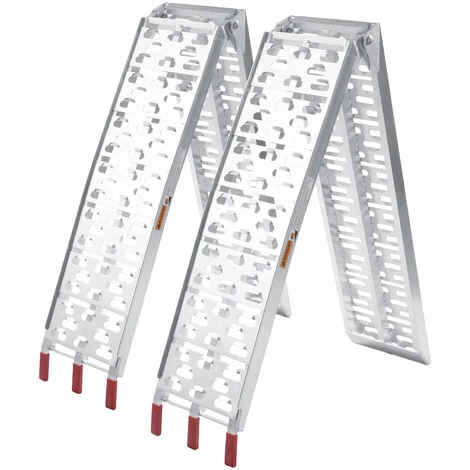 WILTEC 2x Rampe De Chargement Moto ATV Pliable Aluminium Rail D'accès 223cm 680kg – Image 2