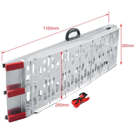 WILTEC Rampe De Chargement Pliable Moto VTT Quad Aluminium Rampe D’accès Rail 226cm 340kg – Image 4