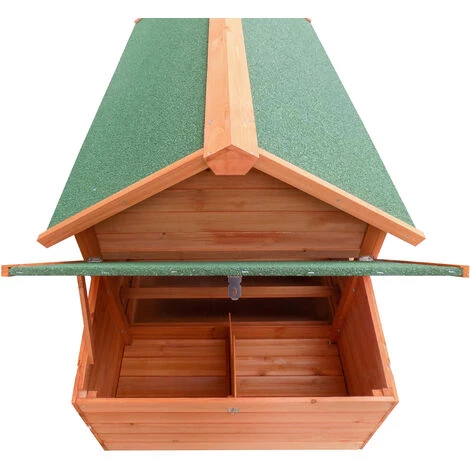 WILTEC Poulailler Enclos Et Abri Spacieux Bois D'épicéa Toit En Bitume 1710x800x1100 Mm Élevage Basse-cour – Image 3