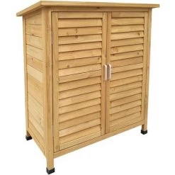 WILTEC Maison Jardin 2 Portes H. Moyenne 870x465x916 Mm Bois D’épicéa Rangement Outils