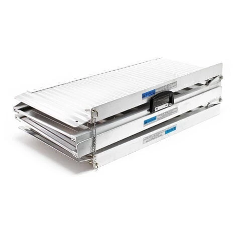 WILTEC Rampe Pour Fauteuil Roulant Rampe De Chargement 2x Pliable Aluminium 122cm 270kg Rampe Valise