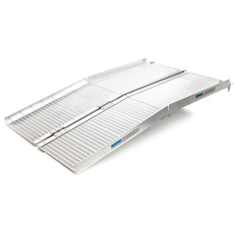 WILTEC Rampe Pour Fauteuil Roulant Rampe De Chargement 2x Pliable Aluminium 122cm 270kg Rampe Valise – Image 2