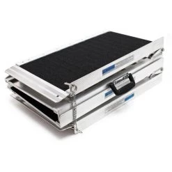 WILTEC Rampe Pour Fauteuil Roulant Rampe De Chargement 2x Pliable Alu Surface Antidérapante 244 Cm 270kg