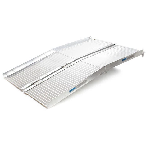 WILTEC Rampe Pour Fauteuil Roulant Rampe De Chargement 2x Pliable Aluminium 183cm 270kg Rampe Valise – Image 2