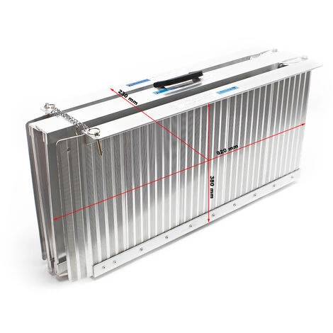 WILTEC Rampe Pour Fauteuil Roulant Rampe De Chargement 2x Pliable Aluminium 183cm 270kg Rampe Valise – Image 3