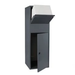 WILTEC Boîte à Colis Verrouillable Boîte Aux Lettres Sur Pieds Anthracite Colis S Et L Usage Domestique