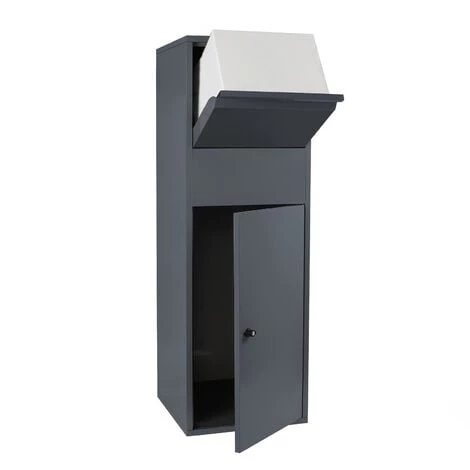 WILTEC Boîte à Colis Verrouillable Boîte Aux Lettres Sur Pieds Anthracite Colis S Et L Usage Domestique