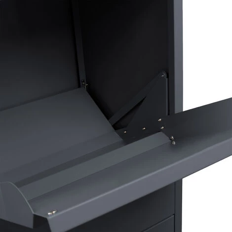 WILTEC Boîte à Colis Verrouillable Boîte Aux Lettres Sur Pieds Anthracite Colis S Et L Usage Domestique – Image 5