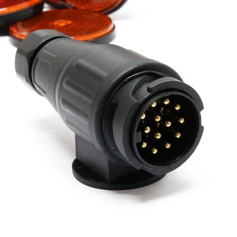 WILTEC Jeu De Feux Arrière De Remorque 12 Pièces Fiche 13 Broches Câble 5m Éclairage Réflecteur Marquage-E – Image 2