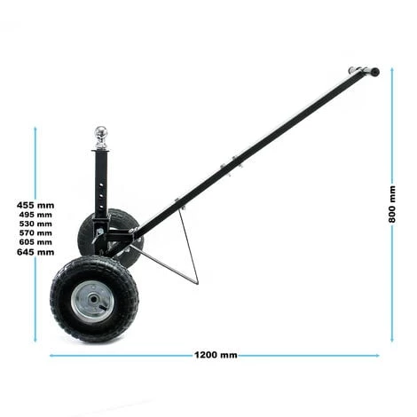 WILTEC Déplace Caravane Remorque Vans Charge 270 Kg Max. Avec Boule D’attelage Réglable Aide à La Manœuvre – Image 3