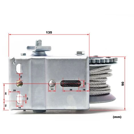 WILTEC Treuil à Câble Manuel De Halage Charge Max. 550kg 10m Rapport De Transmision 4.1:1 Bateau Auto – Image 5