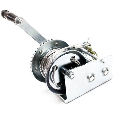 WILTEC Treuil à Câble Manuel De Halage Charge Max. 900kg 10m Rapport De Transmision 4.1 8:1 Bateau Auto – Image 3