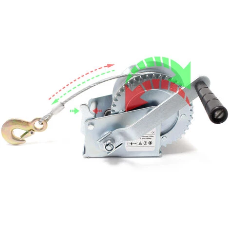 WILTEC Treuil à Câble Manuel De Halage Charge Max. 900kg 10m Rapport De Transmision 4.1 8:1 Bateau Auto – Image 4