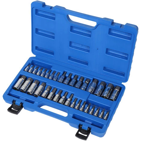 WILTEC Jeu 32 Embouts Bits Acier En Chrome Vanadium Set Douille Profil D’entraînement 1/4", 3/8" Et 1/2 – Image 2