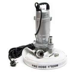 WILTEC Pompe Pour Eaux Usées 370W Pompe-cave Pompe Submersible Débit 1.500 L/h Avec Tuyau 20m Évacuation