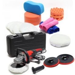 WILTEC Machine à Polir Meuleuse Set 26 Pcs. 1500 W 3000 T/min Max. Polisseuse 6 Niveaux Rectifieuse