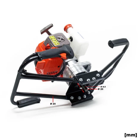 WILTEC Tarière Thermique En Set Utilisation Par 2 Personnes 3 CV 63,3 Ccm Moteur à 2 Temps Foret De Ø250mm – Image 4