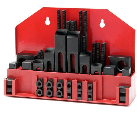 WILTEC Set 58 Éléments De Serrage Largeur De Rainure En T 14 Mm Filetage M12 Coffret De Rangement Bride – Image 2