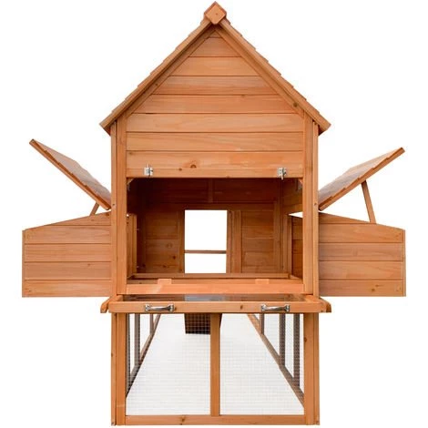 WILTEC Poulailler 310x150x150cm Bois Nichoir & Enclos Bac Amovible Nettoyage Abri & Enclos – Image 4