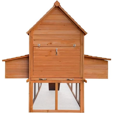 WILTEC Poulailler 310x150x150cm Bois Nichoir & Enclos Bac Amovible Nettoyage Abri & Enclos – Image 5