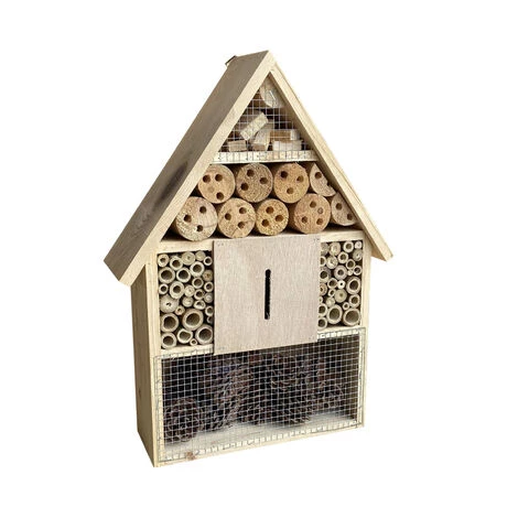 WILTEC Hôtel à Insectes 285x90x385 Mm Nichoir Naturel Pour Arachnide Abri Refuge Biodiversité Jardin