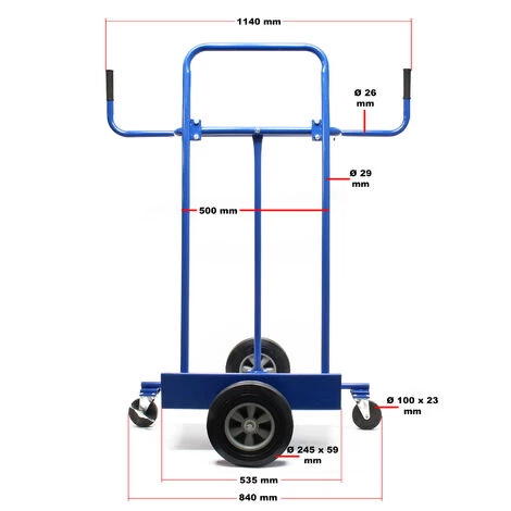 WILTEC Chariot Porte-panneaux 340 kg Max. 4 Roues Transport Plaques Larges Planches Manutention Atelier – Image 2