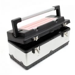 WILTEC Boite à Outils 59x28x25,5cm Acier Fin Cadre En Plastique Porte-outils Mallette Avec Poignée