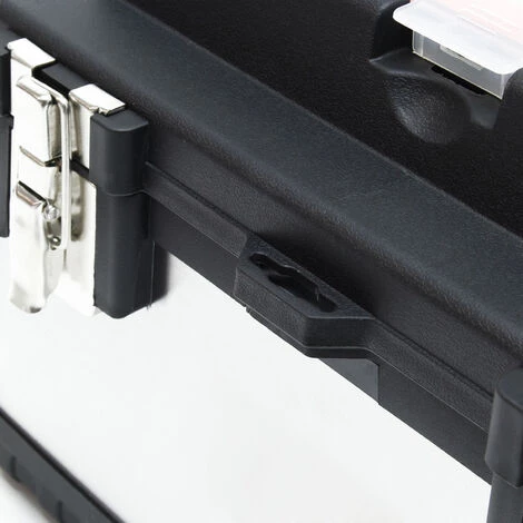 WILTEC Boite à Outils 59x28x25,5cm Acier Fin Cadre En Plastique Porte-outils Mallette Avec Poignée – Image 5