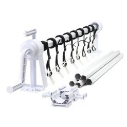 WILTEC Enrouleur Télescopique Pour Bâche De Piscine Et Couverture Solaire 1-6 M Clip 8 Sangles De Fixation