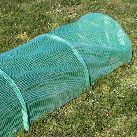 WILTEC Serre Sol Tunnel 300x65x45cm Avec Film Grillagé PE De Protection Des Semis Intempéries Rayons UV – Image 2