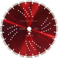 WILTEC Disque Diamant à Tronçonner Ø350mm Alésage 25,4mm Disque Universel 10mm Carrelage Segment Turbo
