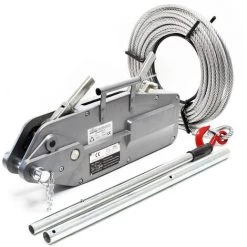 WILTEC Treuil à Câble 3200kg Max. Palan 20m Ø 16mm Goupille Cisaillement Crochet Charge Levage Traction