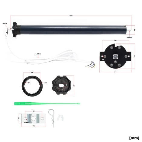 WILTEC Moteur De Volet Roulant 204W 30Nm Contact De Fin De Course Mécanique & Indice Protection IP44 – Image 4