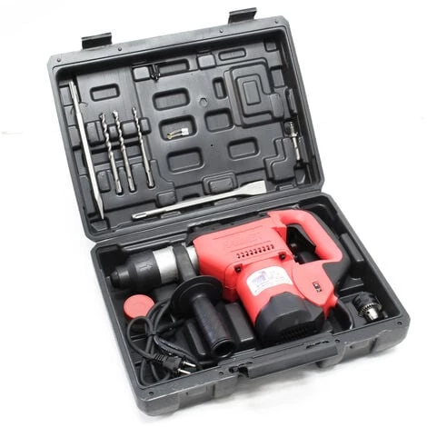 WILTEC Marteau Perforateur 1050W 3000 Tr./min 3 Foret 3 Burin Béton Acier Bois Mandrin Burinage Perçage – Image 3