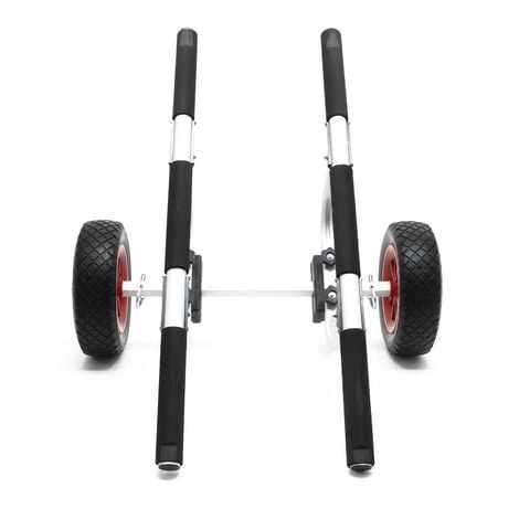 WILTEC Chariot De Transport Alu 90kg Pour Kayak Canoë Avec Grande Roue PU Ø26cm & Largeur Réglable – Image 2
