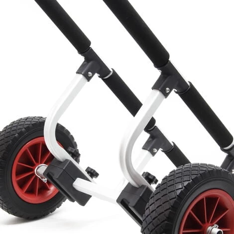 WILTEC Chariot De Transport Alu 90kg Pour Kayak Canoë Avec Grande Roue PU Ø26cm & Largeur Réglable – Image 5