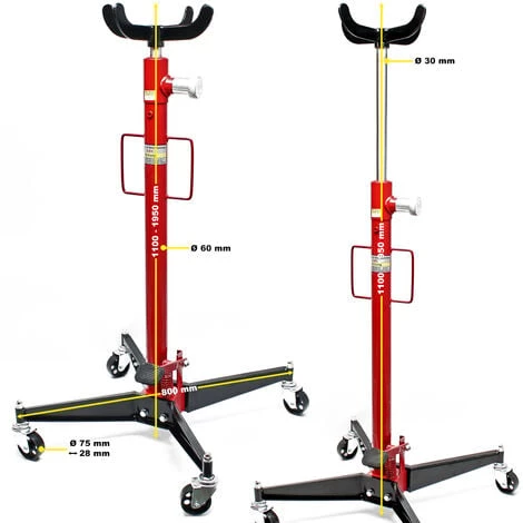 WILTEC Vérin De Fosse Pour Boîte De Vitesse Cric Transmission Hydraulique Appareil Levage Moteur 500kg Jack – Image 5