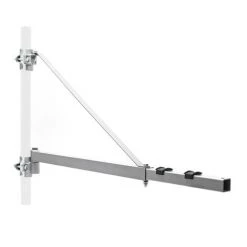 WILTEC Bras Pivotant Levage Palan Support 600g 110cm Treuil Câble Potence Fixation