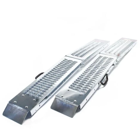 WILTEC 2x Rampe De Chargement Pliable Acier Galvanisé Moto ATV Quad Rail Collision 160x22.5cm 400kg – Image 4