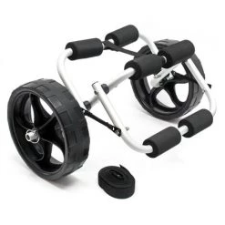 WILTEC Chariot De Transport Alu Pliable 45kg Kayak Canoë Avec Roues PU & Sangles En Nylon Fixation Sécurité